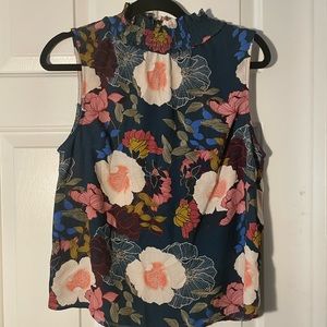 High neck floral blouse